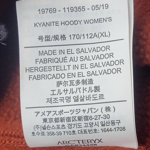 Arc'teryx Hoodie Women XL Orange Kyanite Hoody Zip Fleece Gorpcore Camping - Picture 6 of 8